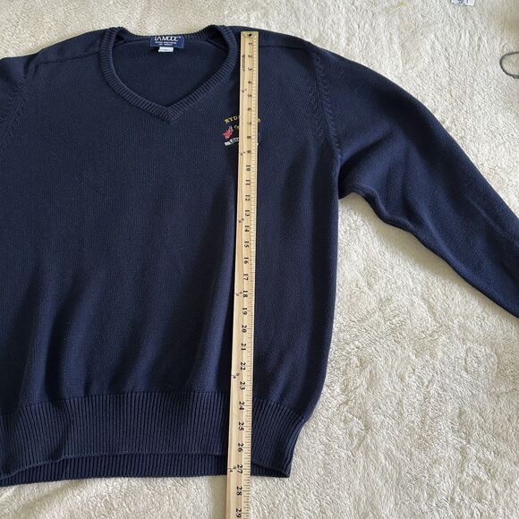 Vintage LA MODE Golf Sweater Mens L Navy Blue PGA Ryder Cup Oak Hill - Picture 11 of 12